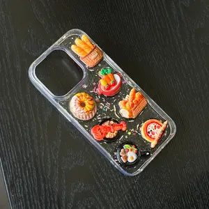 Cute Food Pattern Clear Phone Case, Decorative Phone Protector Cover, Phone Accessories Compatible with iPhone 11 12 13 14 15 Pro Max, Casing