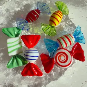 Handmade Glass Candy 6pc set Glass candy Figurine | Mini glass candy Figurines Table Decoration Home Decor
