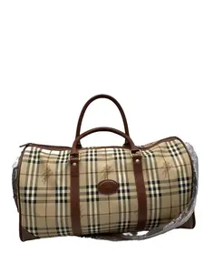 Pre-owned BURBERRY Vintage Haymarket Check Boston Duffle Bag /EE05907001/7001