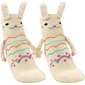 qqc F-SOK29  Holding Hands Socks,Novelty Funny Magnetic Socks,Funny Gifts for Parents,Friends, Kid