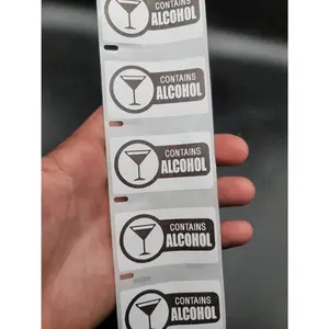 20PCS Contains Alcohol Warning Labels Stickers Sticker Label Bulk Pack