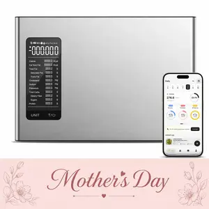 AI Smart Food Nutrition Scale Electronic Calorie Counter for Diet Management & Fitness One-Touch Scan for Comprehensive Nutrient Data Accurate Calorie Tracking with Sleek Compact Stainless-Steel Design