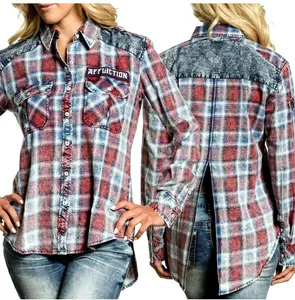 Affliction Womens L/S Button Down Shirt KNOXVILLE L/S WOVEN Embroidered