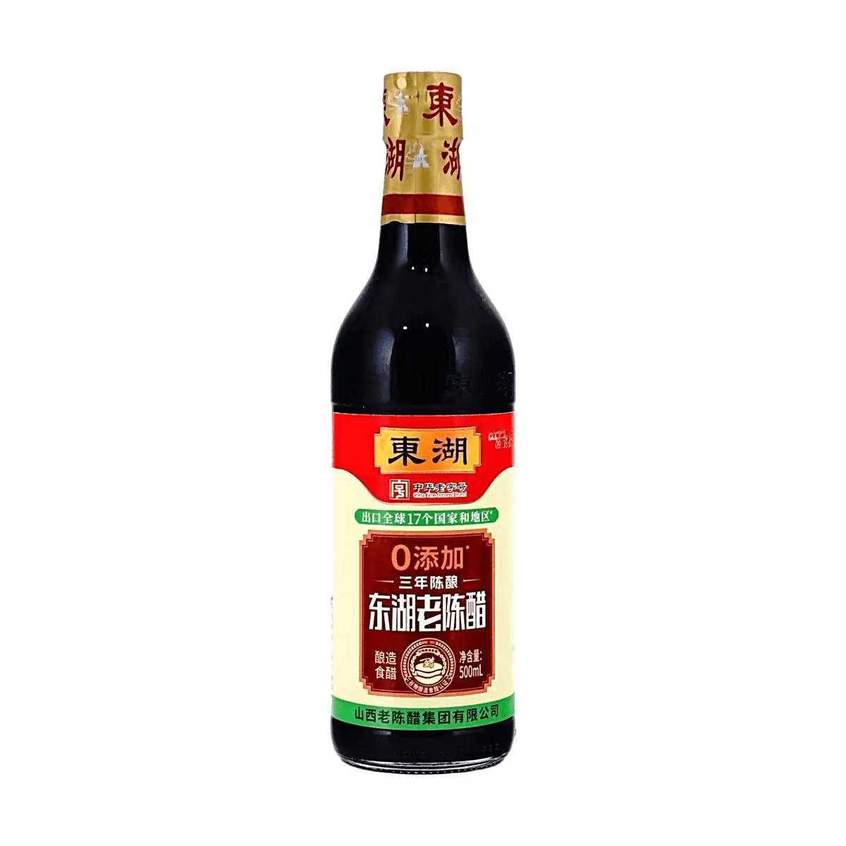 DONGHU 3-Year Aged Shanxi Mature Vinegar 500ml - Authentic Chinese Black Vinegar for Cooking & Seasoning