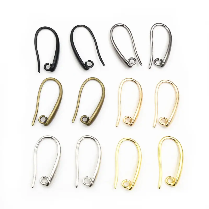 20x11mm 10pcs  7 Colors Plated Brass French Earring Hooks Wire Earrings Clasps Settings Base Settings Whole Sale