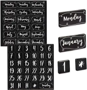 50 Piece Magnetic Calendar for Classroom, Whiteboard - Number Magnets, Calendar Magnets with Day, Month, Date Decor Set