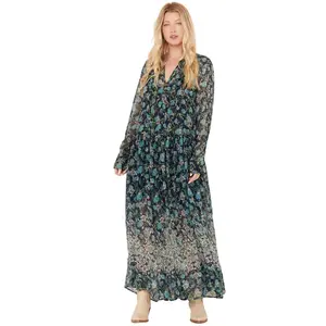 Free People Women's See It Through Floral Long Sleeve Maxi Dress - Ob1675675-Blu