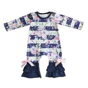 Black Friday  LR0063 Long Sleeve Floral Bay Romper