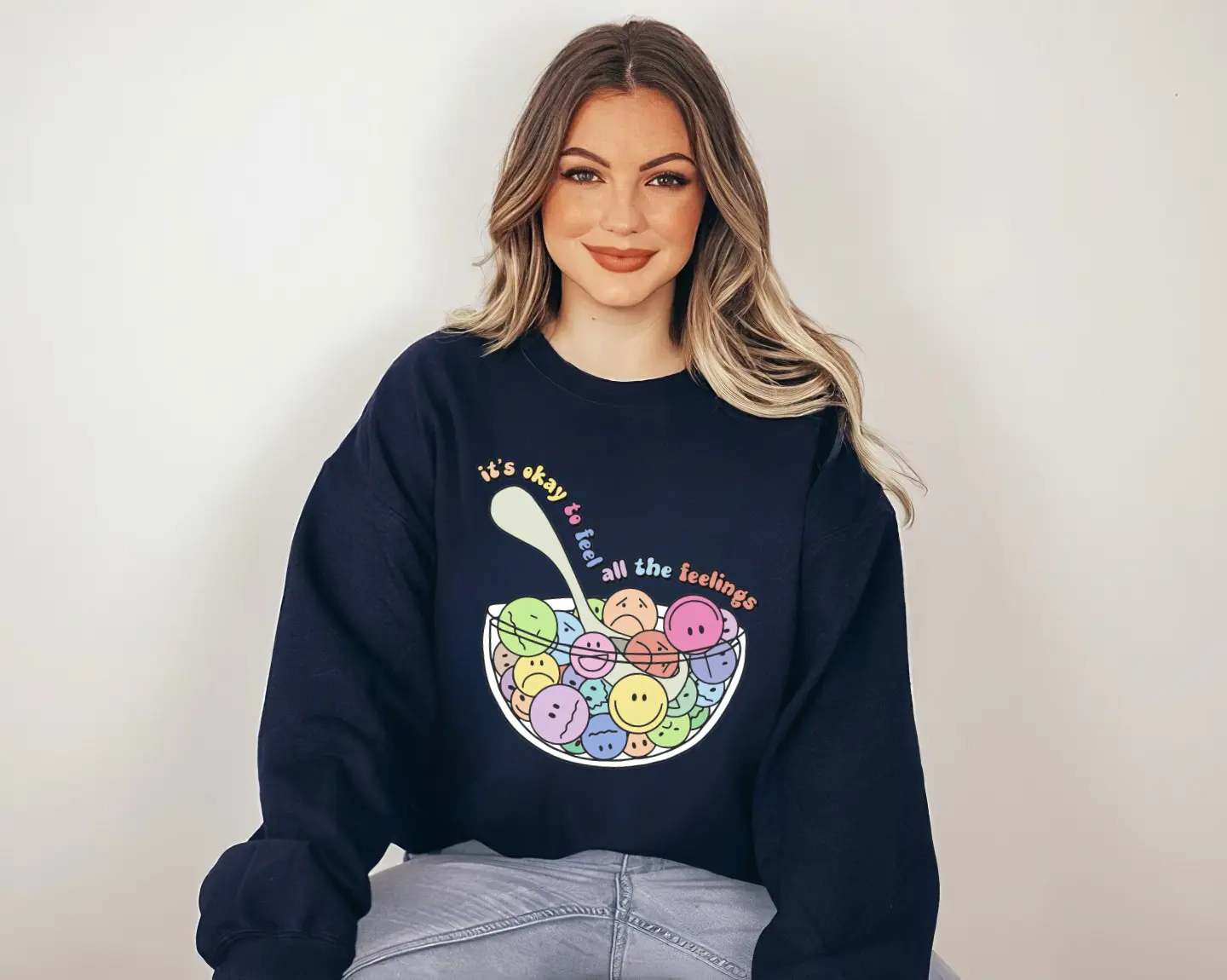 It's Okay To Feel All The Feelings, BCBA Feelings Mental Health Sweatshirt, Inclusion Sweater, Speech Therapy Costume, RBT, ABA, Para Sweatshirt