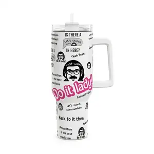 Chit Do It Lady 40 Oz Tumbler, Office Humor Tumbler With Handle, Boss Appreciation Travel Mug, Personalized Motivational Gift BW
