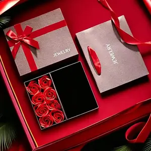 Jewelry Gift Box, Rose Gift Box, Valentine's Day Jewelry Gift Box, Women's Exquisite Gift Box, Anniversary Romantic Surprise Supplies, Ideal Gifts for Ladies, Wives, Mothers, and Girlfriends, Birthday Gifts, Festival and Party Supplies