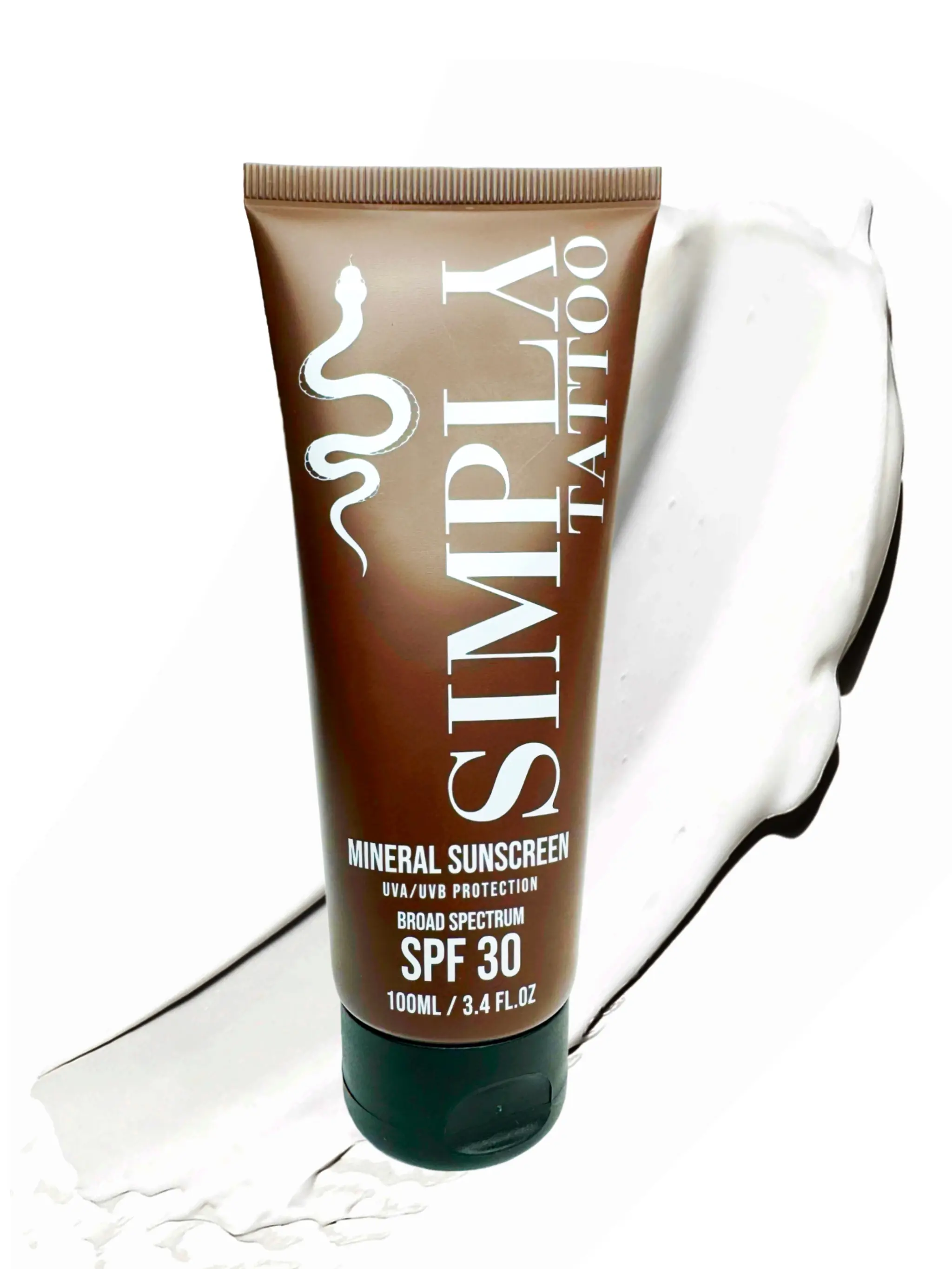 Simply Tattoo Mineral Sunscreen Lotion SPF 30 UVA/UVB Protection - Tattoo Fade Protection and Moisturizer, Anti-Aging Formula