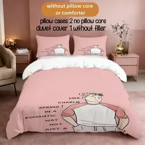 3pcs/set Heartstopper Theme Bedding Set, Includes 1 Fitted Sheet + 2 Pillowcases, Soft Comfortable, Deep Pocket Design, Perfect Holiday Gift