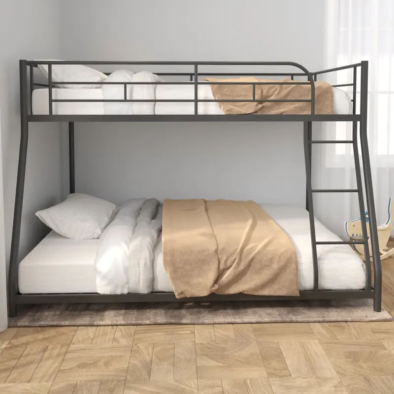 Metal Twin over Full Bunk Bed/ Heavy-duty Sturdy Metal/ Noise Reduced/ Squeak Free/ Wooden Slat/ No Box Spring Needed