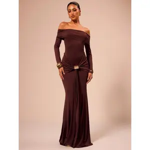 Off Shoulder Long Sleeve Maxi Dress Vacation Summer Spring Romantic Wedding Guest Graduation Prom Holiday Wedding Guest Elegant Birthday Church Night Out Party Summer Outfit Long Dress