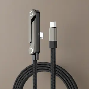 240W Zinc Alloy Bracket Data Cable basemo Invisible Holder Charger Cable with Stand, Party gifts,240w super fast charging 2-in-1 Fast Charging Cord & Phone Stand for Gaming, Office, Car Travel, Compatible with iPhone Samsung Type-C charging cable Black