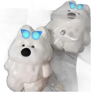 West Highland Cartoon Dog TPR Toy with Glasses, Pressure Relief Fingertip Squeeze Toy