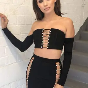 BLACK AND SILVER TWO PIECE OUTFIT