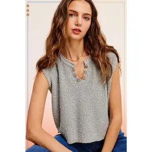 La Miel Slouchy Cropped Extended Sleeve Sweater Top