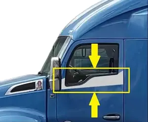 Kenworth T680 T880 Under Window Trim PREMIUM QUALITY 430 GRADE Stainless Steel Pair Set