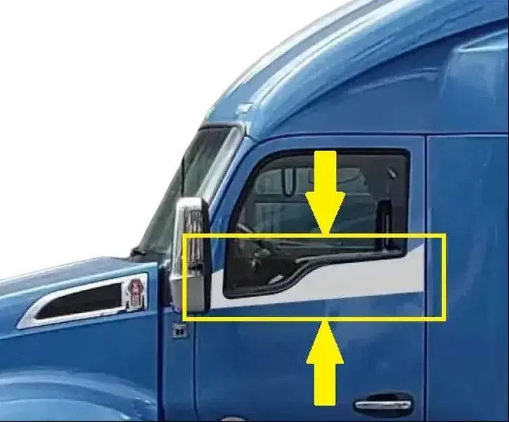 Kenworth T680 T880 Under Window Trim PREMIUM QUALITY 430 GRADE Stainless Steel Pair Set