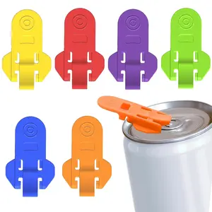 Soda Can Opener Tool 6 Pcs Colorful Easy Manual Hand Plastic Protector Ring Lift Rated Beer Covers Tabs Lids for Cold Drink Aluminum Beverage Shields from Dust Portable Utensils Kitchen ABS Material Rust-Resistant
