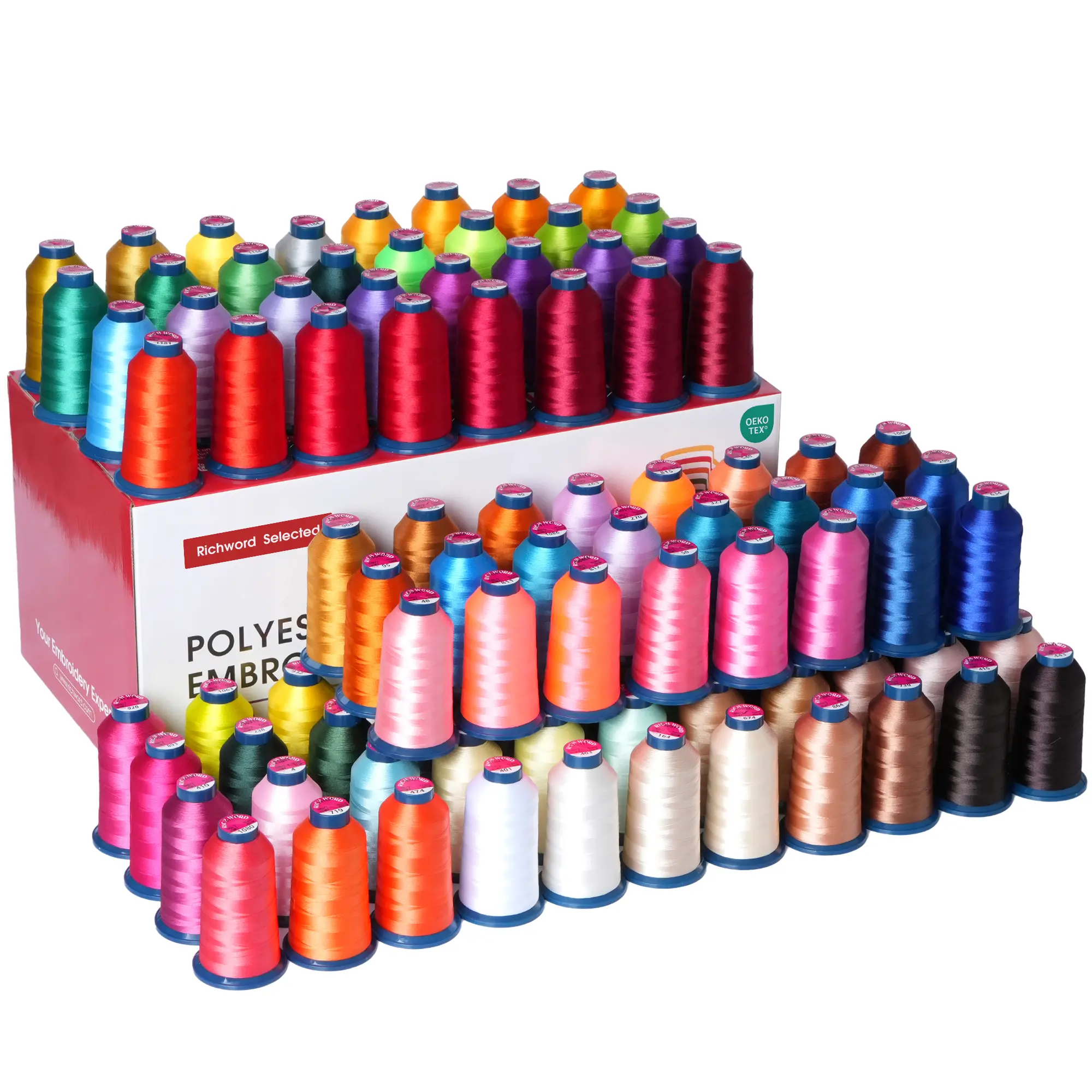 BAI 100-Roll 40WT 108D/2 Polyester Embroidery Thread Set, 4000M Large Spools, for Home & Commercial Embroidery Machines