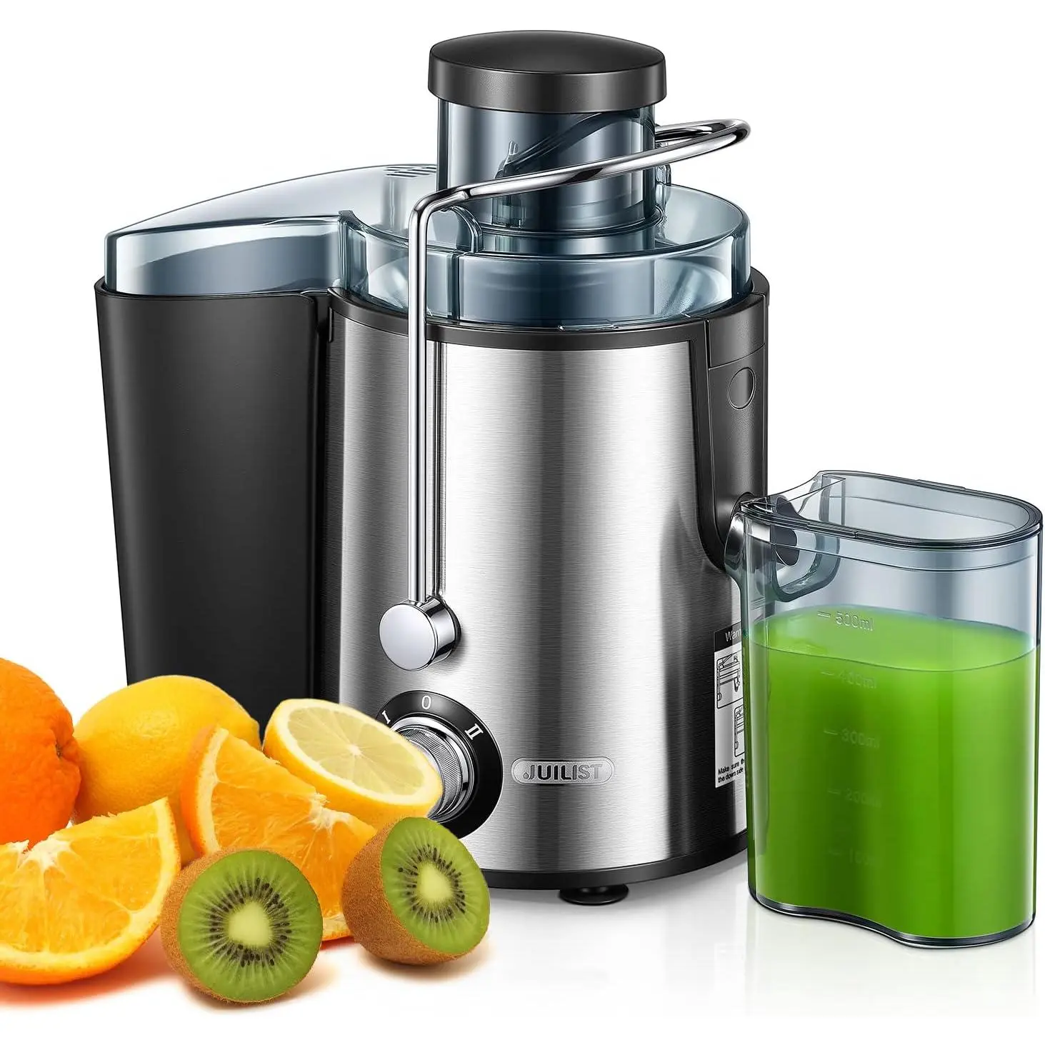 800W Juilist New Generation Centrifugal Juicer Extractor - 3" Wide Mouth, Anti-Drip, Dual-Speed, Easy-to-Clean, with Recipe & Brush for Fruits & Veggies, Compact, Fast, High-Speed, Multi-Setting Centrifugal Juicers, Centrifugal Centrifugal Juicers