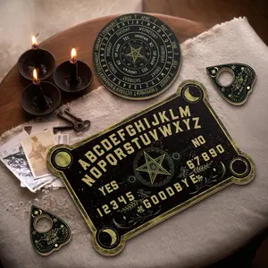 Wooden Decorative Planchette Set, Pentagram Design, Perfect for Home Farmhouse, Wiccan Altar, Unique Gift