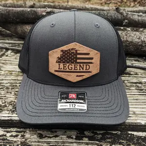 American Legend Snapback Hat with Leather Patch - Richardson 112 Style