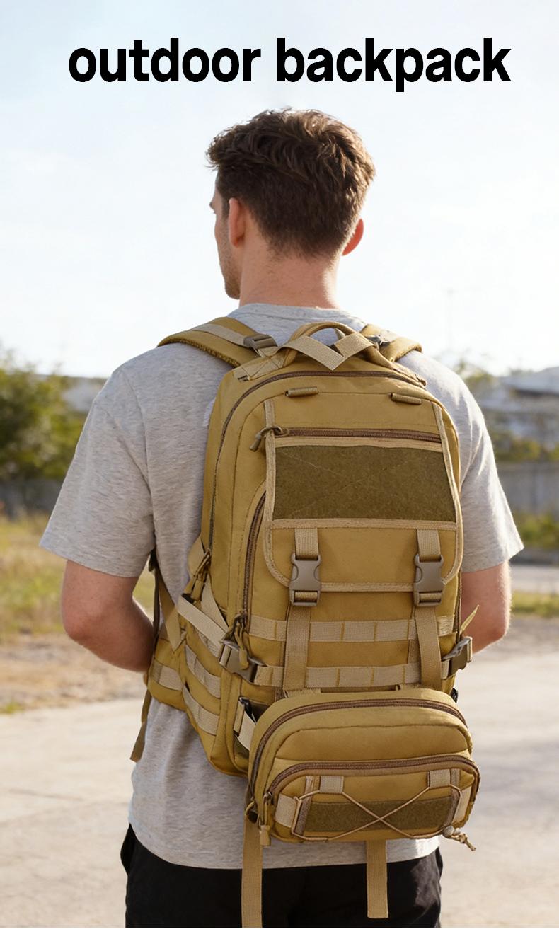 Jumahe 50L High-Capacity Male Tactical Backpack - Military MOLLE Bag with Detachable Pouch, Long-Lasting Molle Webbing System, Flexible Storage for Outdoors Hiking
