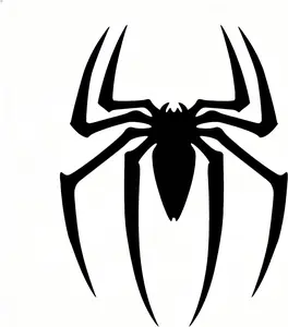 2PCS 3D Spider Chrome Emblem Badge Sticker Decoration for Car, Truck, Motorcycle, RV, Scooter, SUV, Door, Window (Black Style A)