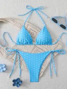 Women's Fashion Bikini Swimsuit, Stylish Beachwear, Comfortable Swimwear, Perfect for Pool Parties & Vacations, Trendy Bathing Suit, Tie Back Bikinis