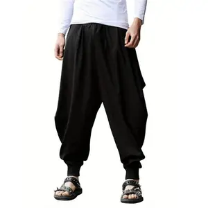 Men Hippie Harem Pants Baggy Boho Yoga Casual Drop Crotch Trouser