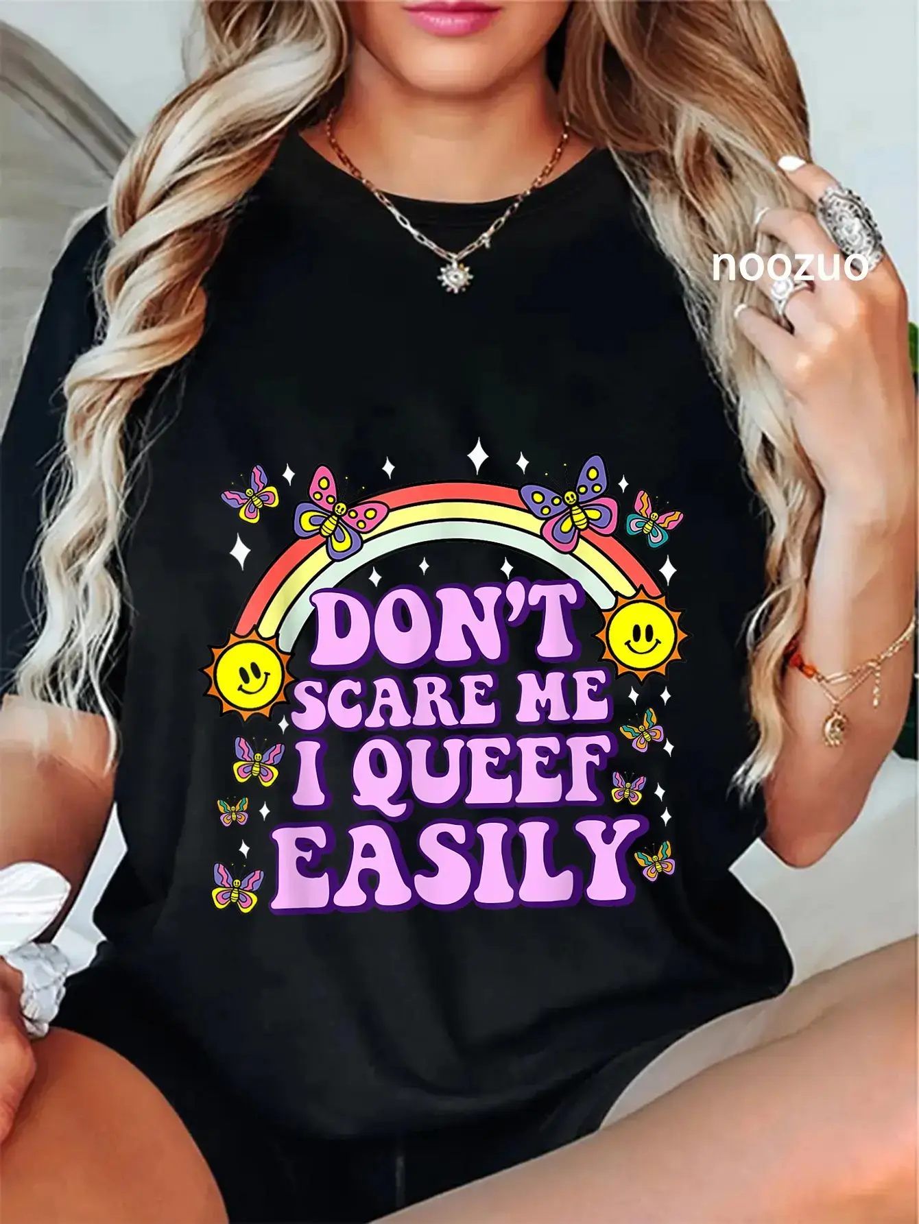 Cotton Don't Scare Me I Queef Easily Funny Embarrassing Adult Humor T-Shirt