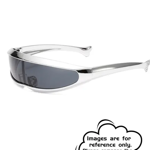 [1pay]Future-Ready Metallic Narrow-Frame Contemporary Sunglasses, Fashionable Sunglasses, Decorative Lenses, Y2K Shades Metallic Finish (Size runs small, please check size chart before ordering)