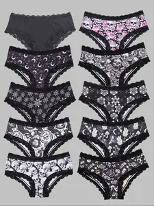 Morvia Women's 10-Piece Gothic Underwear Set | Skull & Unique Prints, Comfortable Fabric, All-Season Wear
