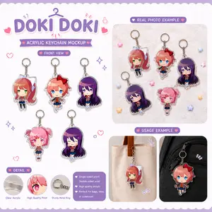 Chibi Doki Acrylic Keychains, Ddlc Fashion Keychain, Custom Keychain, Cute Gift