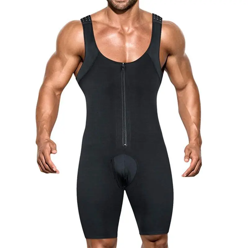 Women's Full Body Shapewear Bodysuit - Breathable Compression Underwear with Zippered Front Corset, Tummy Control Belt, Butt Lifter, Mid-Thigh Length & Body Contouring