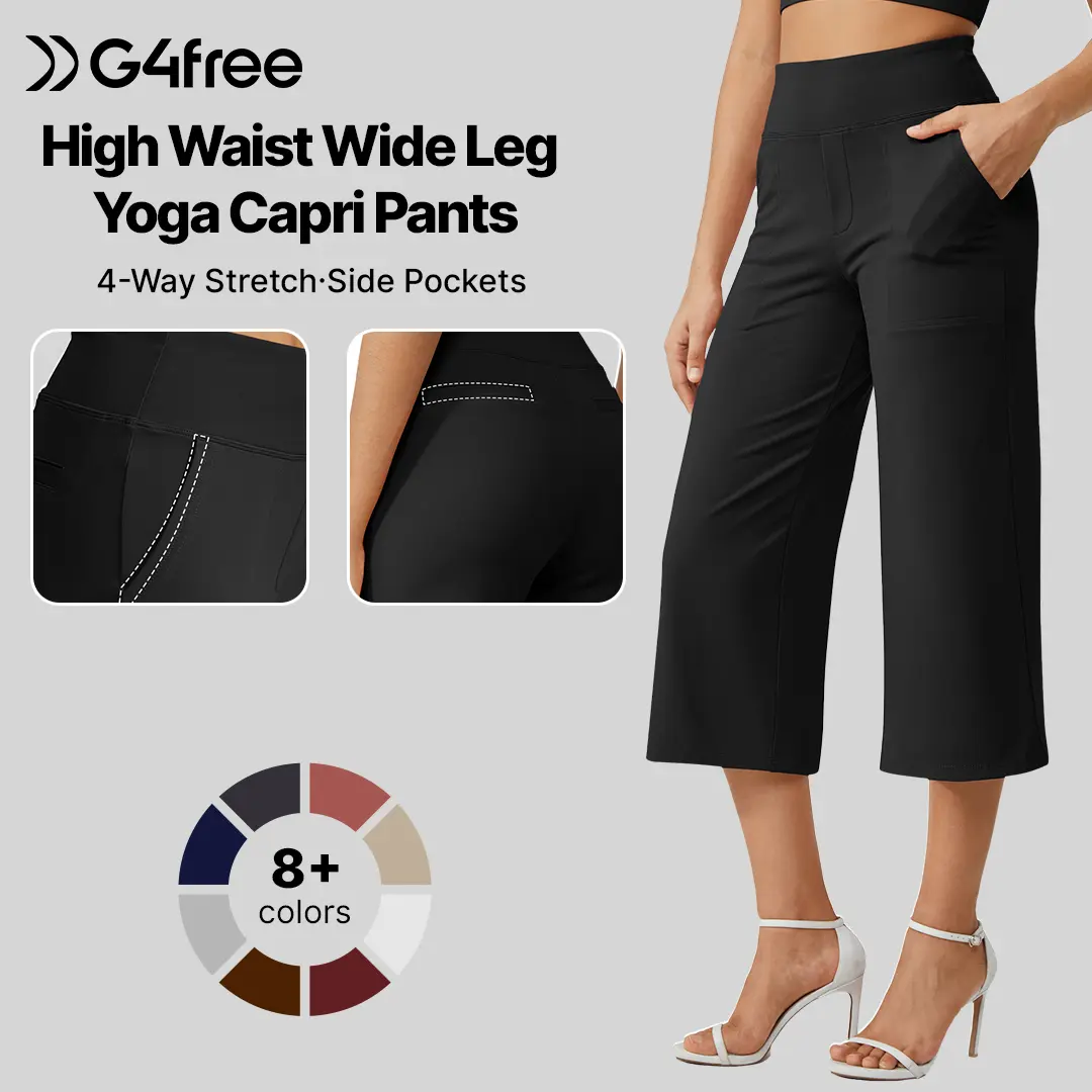 G4Free Womens Wide Leg Cropped Capri Pants Pocket Yoga Leggings Lightweight Summer Casual Daily Outfit EverGoing 2026, Women's Clothes, Gym G4Free Womens Wide Leg Cropped Capri Pants Pocket Yoga Leggings Lightweight Summer Casual Daily Outfit EverGoing 2026, Women's Clothes, Gym