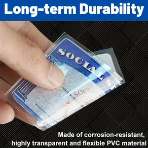 10pcs PVC Card Protector Sleeves - 31 Mil Thick, Soft & Clear for Social Security, Medicare & Credit Cards, Card Sleeve Protectors