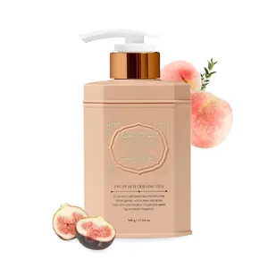 [TEABLESS Official Shop] Fig Peach Oolong Tea Perfumed Body Wash 17.63oz / 500g , Hydrating Vegan Body Cleanser for Sensitive Skin | Gentle, Moisturizing, Non-Sticky, Fig Fruity Scent, Mild Scrub | Korean Skin Care