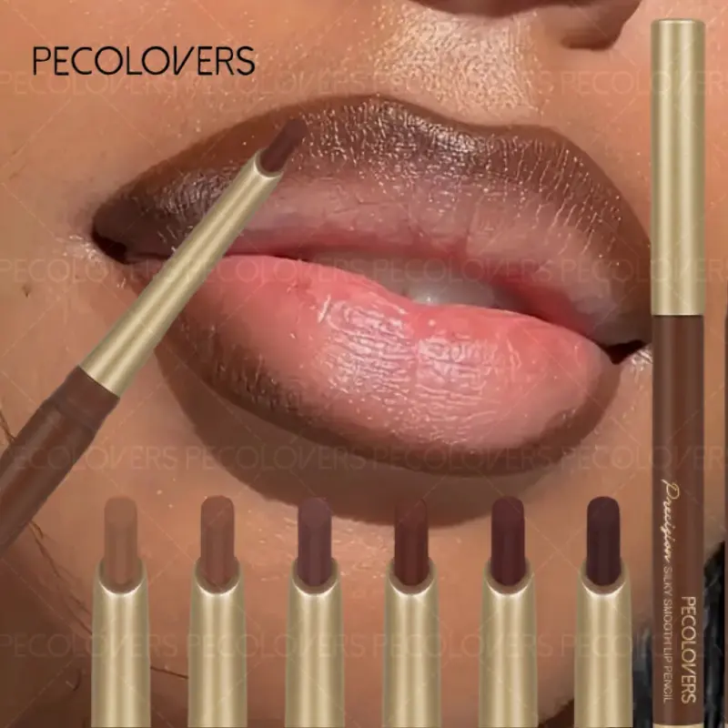 6pcs/set Matte Lipliner Pencils Long-Lasting Waterproof Lip Stain Lipstick Natural Brown Lip Liner Professional Makeup