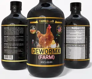 Chicken Dewormer Liquid All-Natural Formula 8oz Safe for Egg-Laying Poultry Farm