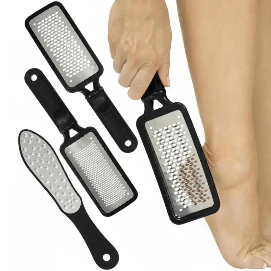 3-Pack Foot File Callus Remover – Stainless Steel Heel Scraper for Dead Skin & Cracked Heels