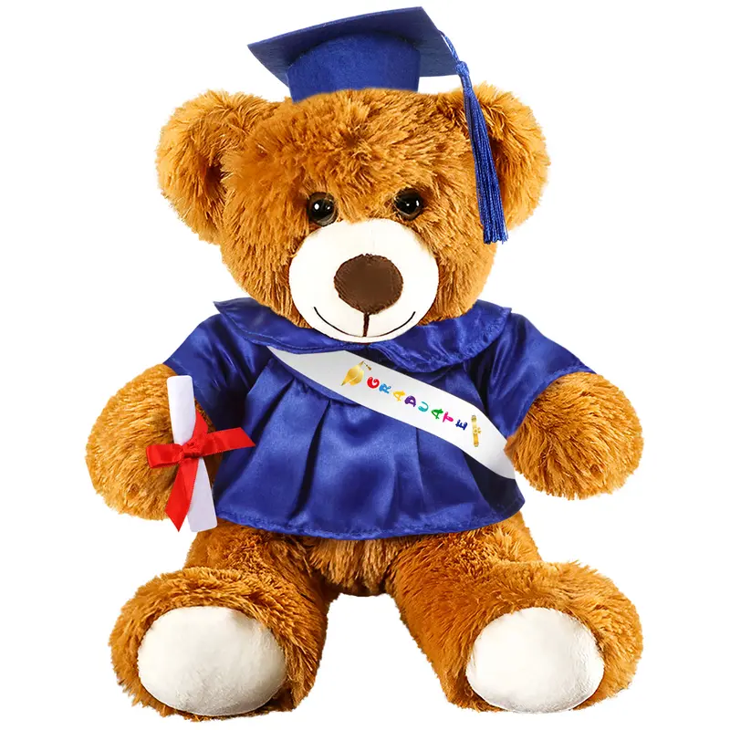 Graduation Bear Gifts Class of 2026 Stuffed Plush Bear with Gown Cap Tassel Grad Card, Cute Teddy Bear Grad Gifts for Graduates Teachers Parents Prep for Daughter Son Kindergarten High School College Students Friends Ceremony Party Celebration Supplies