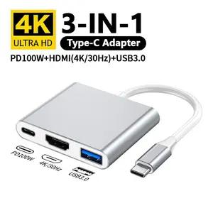 USB C to 4K HDMI Adapter, USB C Hub, 1 Count Multiport Digital AV Converter, with Fast Charging Port & USB 3.0 Port, Suitable for MacBook Pro/air, iPad Pro/air, iPhone 15, Tablets, Switch & More USB-C Devices