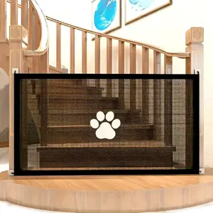 Secure Portable Pet Safety Gate For Doorways - Quick-Fold Mesh Fence For Small Dogs - Adjustable, Childproof, Durable Design For Hallways, Doorways, And Staircases Safety Christmas Gift