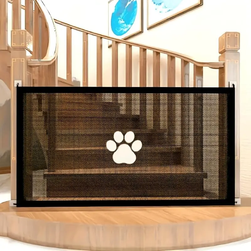 Secure Portable Pet Safety Gate For Doorways - Quick-Fold Mesh Fence For Small Dogs - Adjustable, Childproof, Durable Design For Hallways, Doorways, And Staircases Safety Christmas Gift