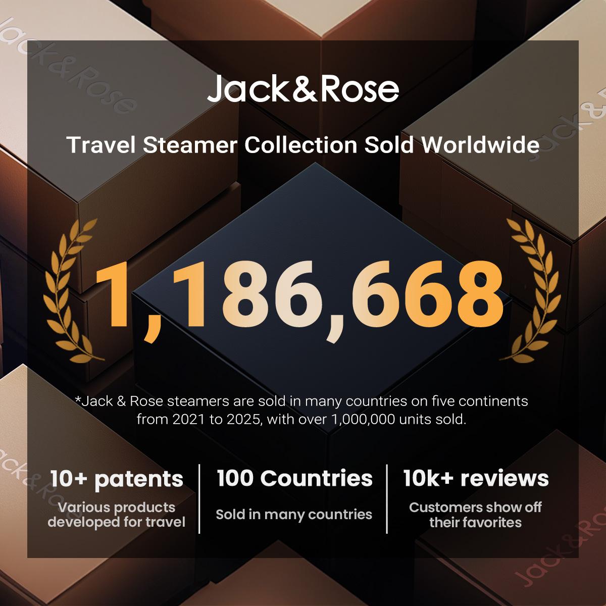 Jack ＆ Rose Dual Voltage Travel Portable Mini Steamer,110-230V,0.9 Ib Light,9 * 2.6in Small Mini Travel Size,Steamer Iron 2 in 1,15s Heat-Up,Ceramic Heat Panel,For Global ＆ Europe Traveling